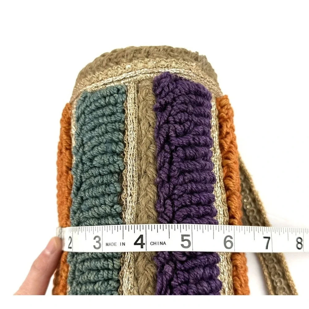 Free‎ People Be Boho Handbag Raffia Straw Barrel Colorful Festival Side Mirrors
